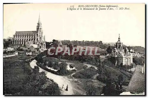 Cartes postales Bon Secours Seine Inferieure l'eglise et le Monument de Jeanne d'Arc