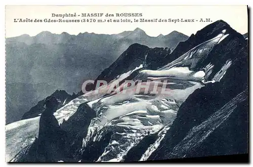 Ansichtskarte AK Dauphine Massif des Rousses l'Aret des Gdes Rousses et au Loin le Massif des Sept Laux A M