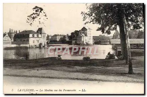 Cartes postales La Fleche les Moulins vus des Promenades