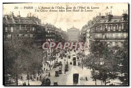 Ansichtskarte AK Paris l'Avenue de l'Opera Prise de l'hotel du Louvre