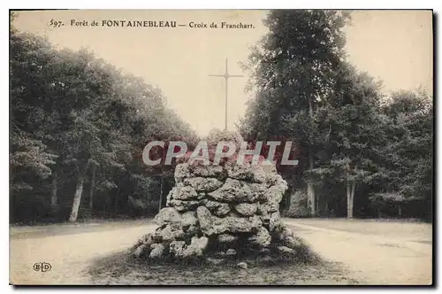 Ansichtskarte AK Foret de Fontainebleau Croix Franchart