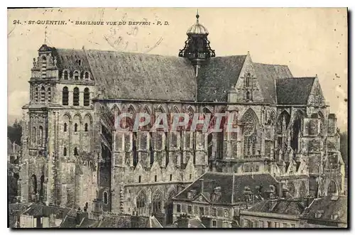 Ansichtskarte AK St Quentin Basilique vue du Beffroi