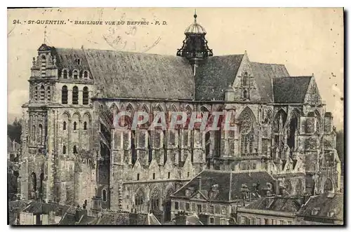 Cartes postales St Quentin Basilique vue du Beffroi