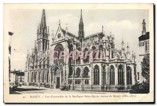 Cartes postales Nancy vue d'ensemble de la Bsilique Saint Epvre Oeuvre de Morey 1863 1875