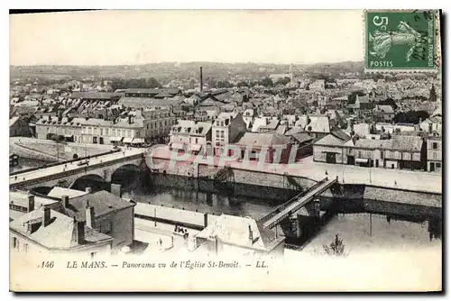 Cartes postales Le Mans Panorama vu de l'Eglise St Benoit