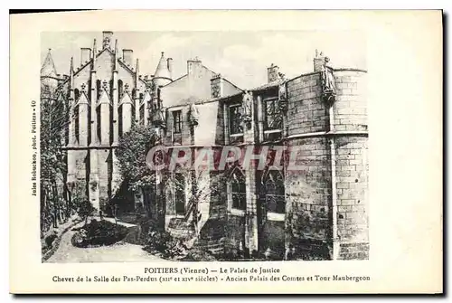 Cartes postales Poitiers Vienne Le Palais de justice Chavet de la Salle des Pas Perdus XIIe et XIX siecles Ancie