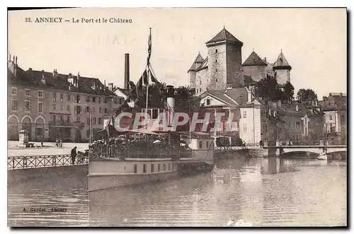 Ansichtskarte AK Annecy Le Port et le Chateau Bateau