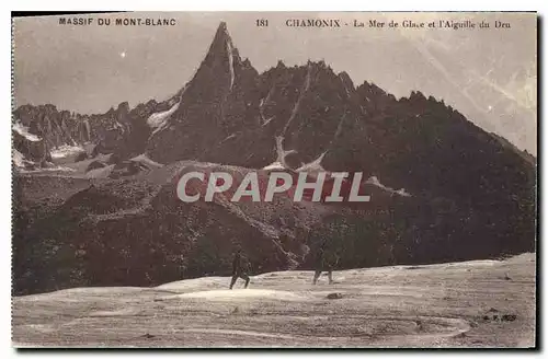 Cartes postales Massif du Mont Blanc Chamonix La Mer de Glace et l'Aiguille du Dru