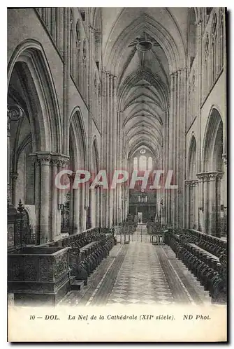 Cartes postales Dol La Nef de la Cathedrale XII siecle Orgue