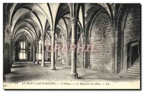 Ansichtskarte AK Le Mont Saint Michel l'Abbaye le Refectoire des Hotes