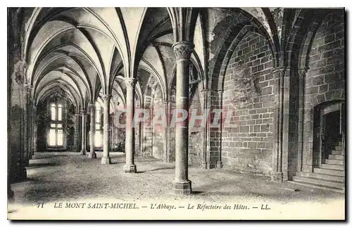 Cartes postales Le Mont Saint Michel l'Abbaye le Refectoire des Hotes