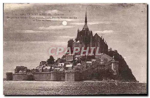 Cartes postales Le Mont St Michel Cote Est de gauche a droite Tours Beatrix BAsse Boucle Basstion de l'Est et To