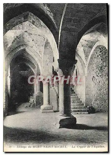 Cartes postales Abbaye du Mont Saint Michel la Crypte de l'Aquilon