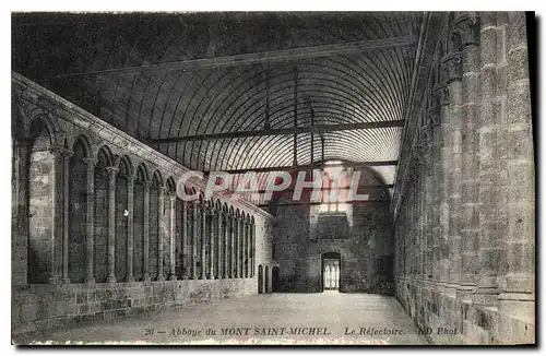 Cartes postales Abbaye du Mont Saint Michel le Refectoire