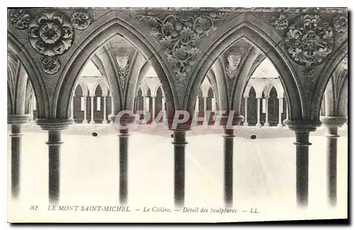 Cartes postales Le Mont Saint Michel le Cloitre Detail des Sculptures