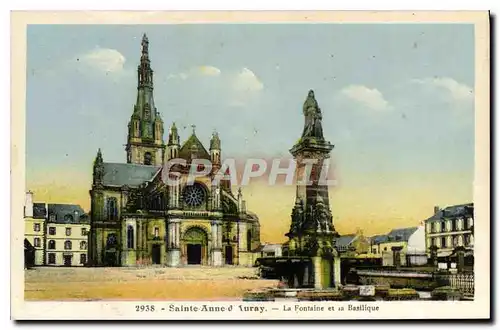 Cartes postales Sainte Anne d'Auray la Fontaine et la Basilique