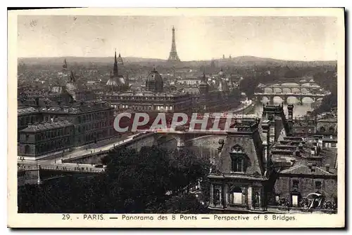 Ansichtskarte AK Paris Panorama des 8 ponts Tour Eiffel