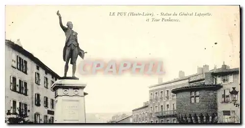 Ansichtskarte AK Le Puy Haute Loire Statue du General Lafayette et Tour pannessac