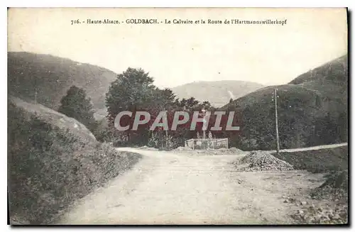 Cartes postales Haute Alsace Goldbach Le Calvaire et la Route de l'Hartmannswillerkopf