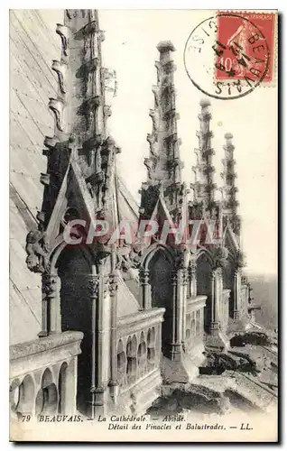 Cartes postales Beauvais La Cathedrale Abside Detail des Pinacles et Bolustrades