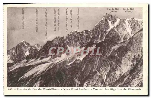 Cartes postales Chemin de Fer du Mont Blanc Vers Mont Lachat Vue sur les Aiguilles de Chamonix