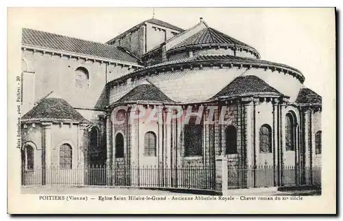 Cartes postales Poitiers Vienne Eglise Saint Hilaire le Grand Ancienne Royale Chevet roman