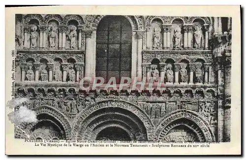 Cartes postales Poitiers Vienne Eglise Notre Dame la Grande Statues de Sainte Hitaire La Vie Mystique de la Vier
