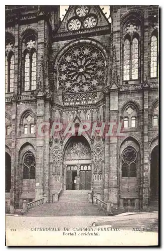 Cartes postales Cathedrale de Clermont Ferrand Portail occidental