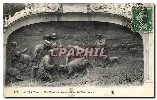 Ansichtskarte AK Chartres Bas Relief du Monument de Parteur