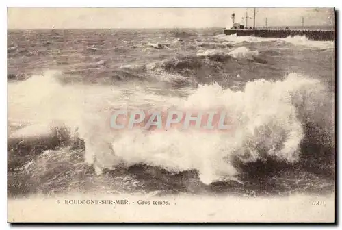 Cartes postales Boulogne sur Mer Gros temps