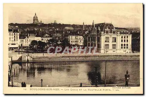 Ansichtskarte AK Boulogne sur Mer Les Quais et la Nouvelle Poste