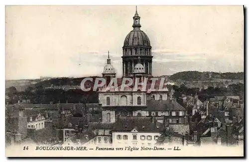 Cartes postales Boulogne sur Mer Panorama vers l'Eglise Notre Dame