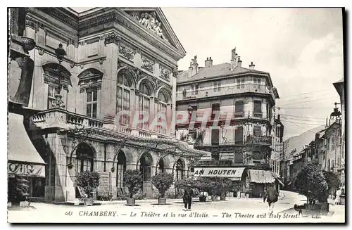 Cartes postales Chambery Le Theatre et la rue d'Italie Chocolat Van Houten