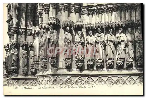 Cartes postales Amiens La Cathedrale Detail du Grand Porche