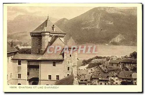 Cartes postales Chateau et Lac d'Annecy