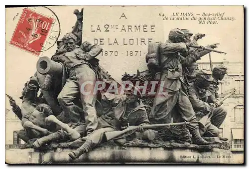 Ansichtskarte AK Le Mans Bas relief de la statue du general Chanzy Militaria