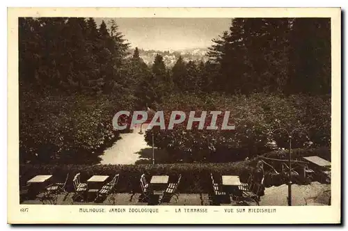 Ansichtskarte AK Mulhouse Jardin Zoologique La Terrasse Vue sur Riedisheim Zoo