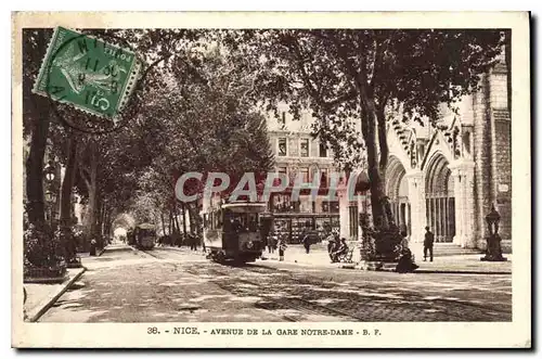 Cartes postales Nice Avenue de la Gare Notre Dame Tramway