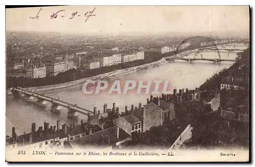 Cartes postales Lyon Panorama sur le Rhone les Brotteaux et la Guillotiere