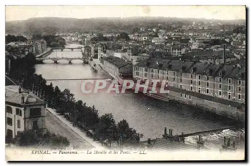 Cartes postales Epinal Panorama La Moselle et les Ponts