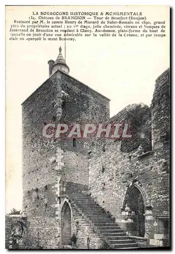 Ansichtskarte AK La Bourgogne Historique & Monumentale Chateau de Brancion Tour de Beaufort Donjon