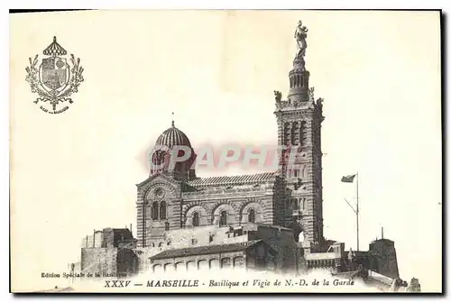 Cartes postales Marseille Basilique et Vierge de N D de la Garde