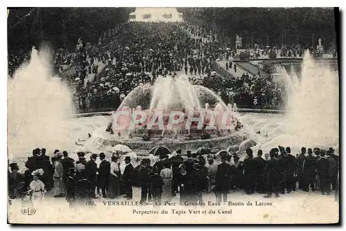 Cartes postales Versailles Le Parc Grandes Eaux Bassin de Latone Perpective du Tapis Vert et du Canal