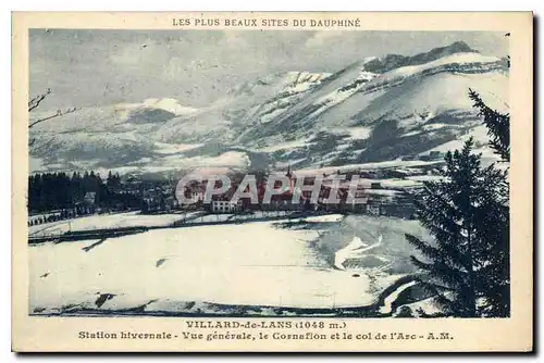 Cartes postales Villard de Lans Station hivernale vue generale le Cornafion et le Col de l'Arc