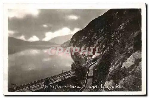 Ansichtskarte AK Aix les Bains Lac du Bourget La Corniche Train