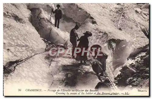 Cartes postales Chamonix Passage de l'Echelle au Glacier des Bossons Alpinisme