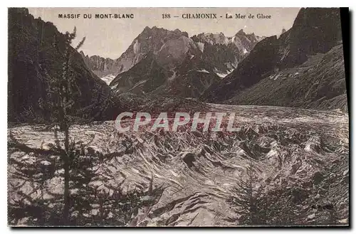 Cartes postales Massif du Mont Blanc Chamonix La Mer de Glace