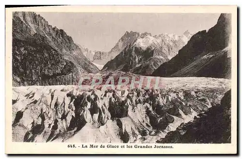 Cartes postales La Mer de Glace et les Grandes Jorasses