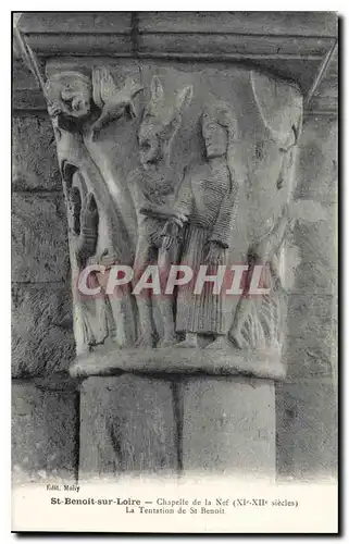 Ansichtskarte AK St Benoit sur Loire Chapelle de la Nef XI XII siecle La Tentation de St Benoit