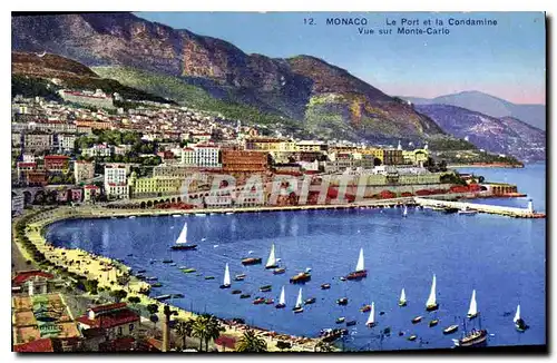 Cartes postales Monaco le Port et la Condamine vue sur Monte Carlo